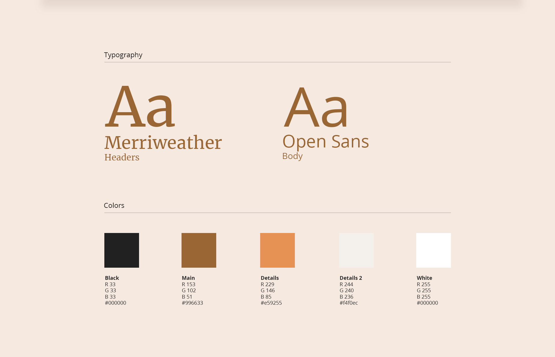 Typography and colors